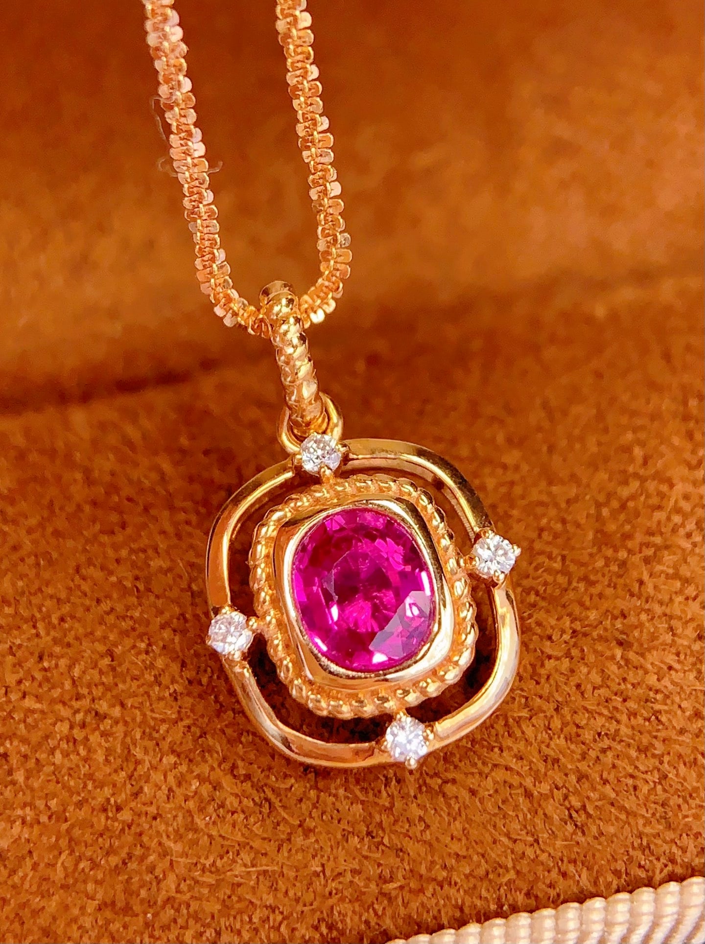 18k Natural Untreated Ruby Pendant - 3