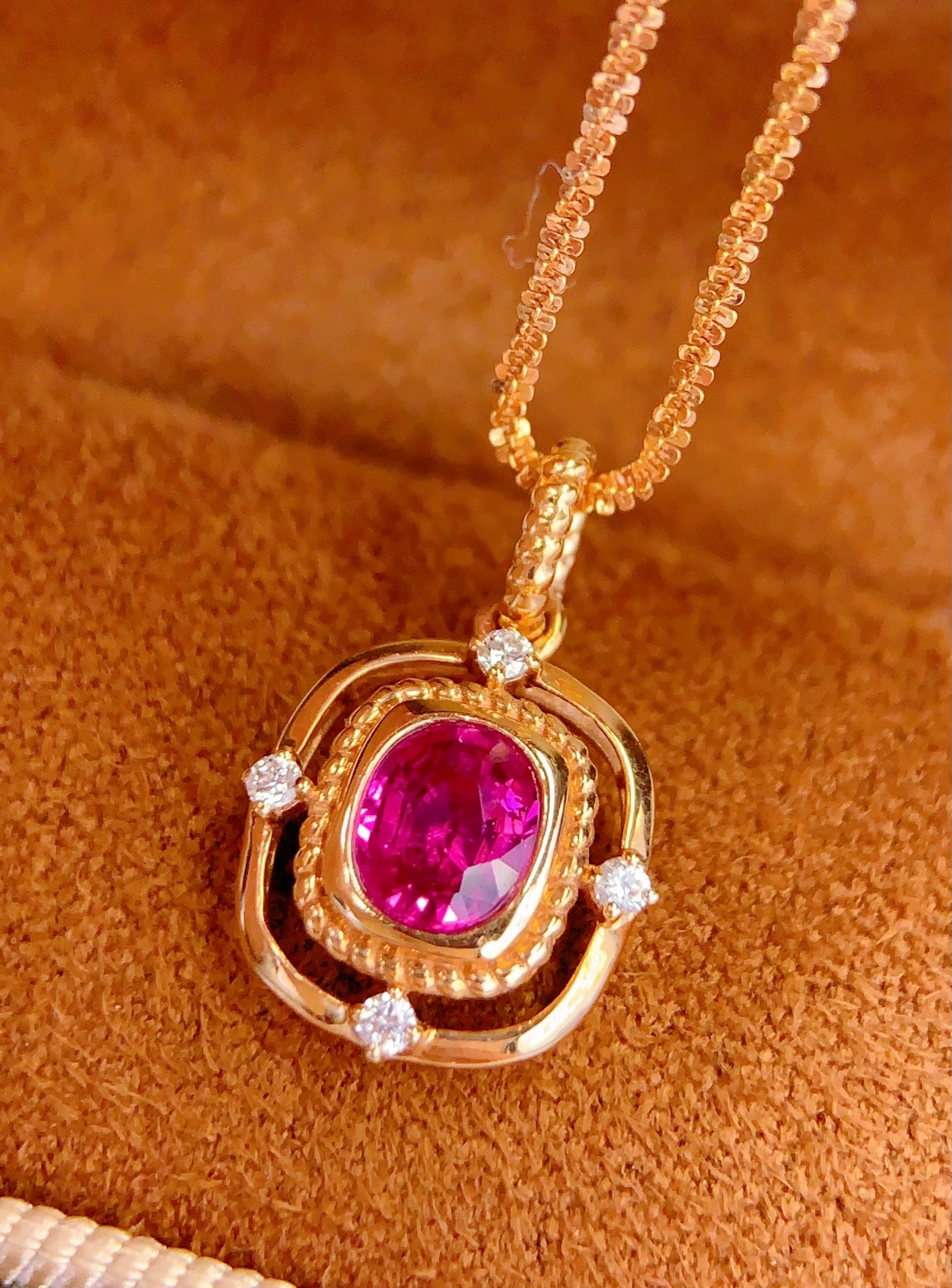 18k Natural Untreated Ruby Pendant - 5