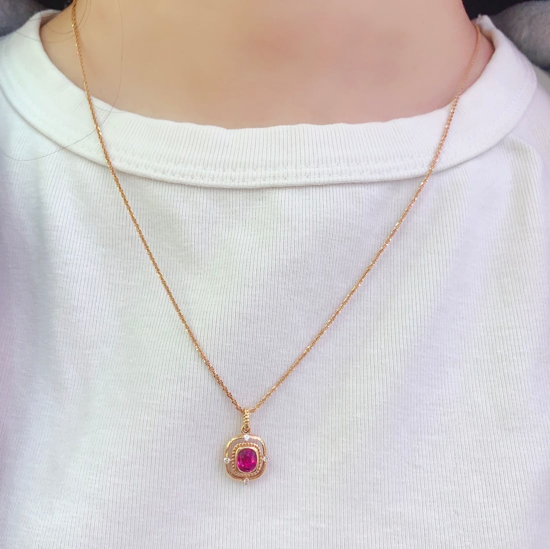 18k Natural Untreated Ruby Pendant - 7