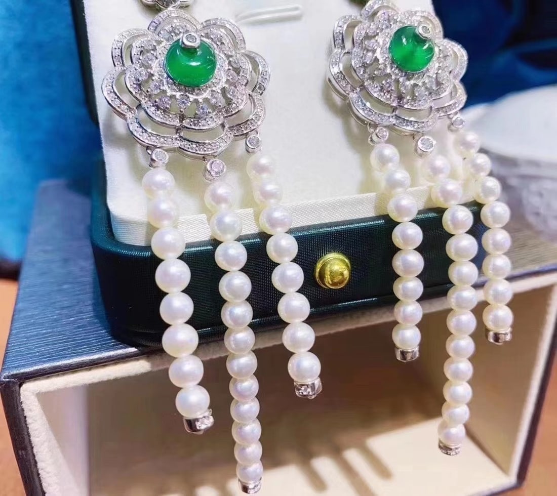 Sterling Silver Natural Pearl Earrings - 5