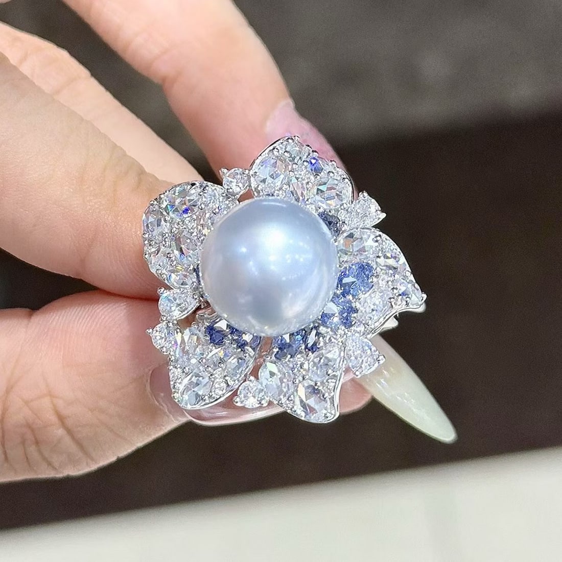 Sterling Silver Pearl Ring 12-13mm - 2