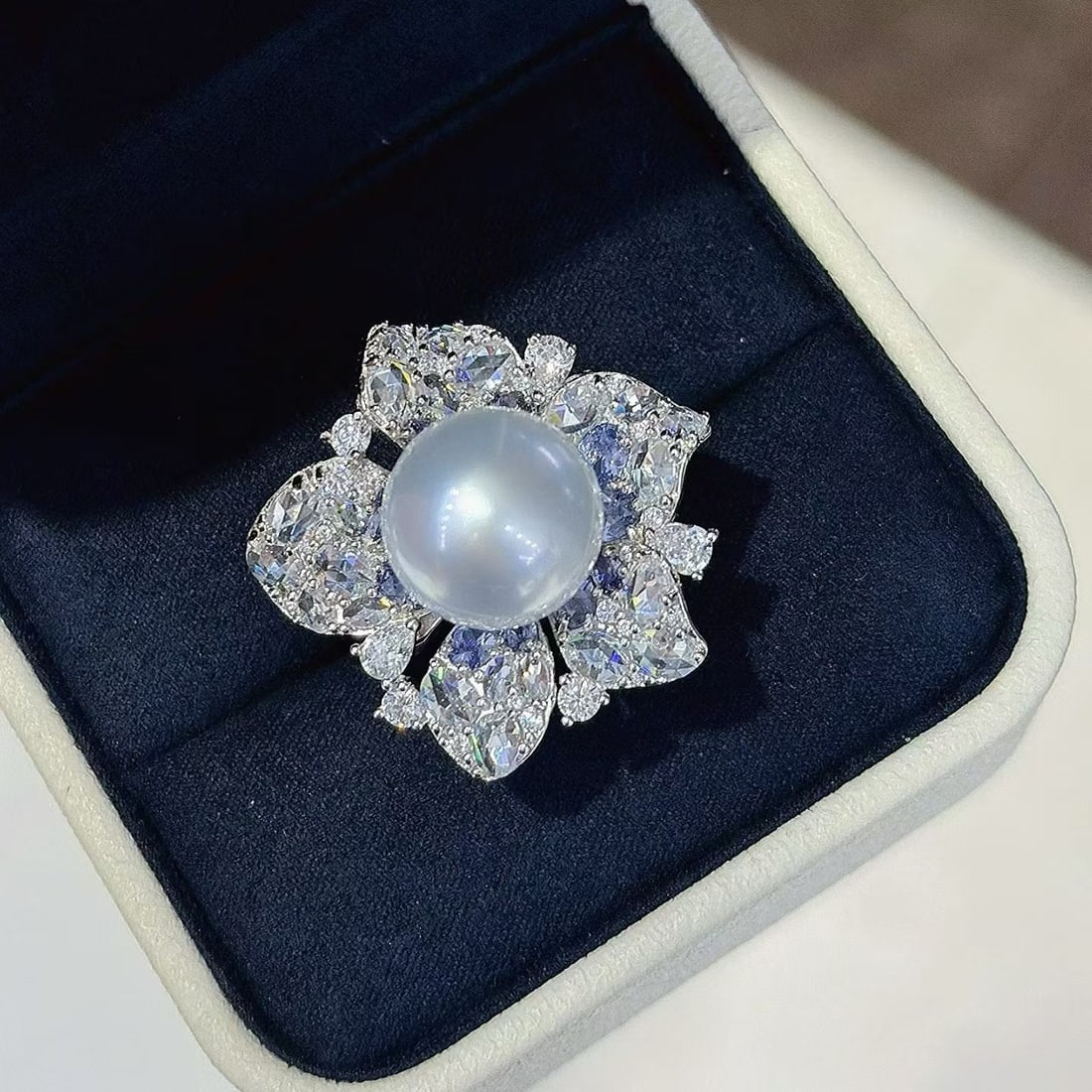 Sterling Silver Pearl Ring 12-13mm - 4