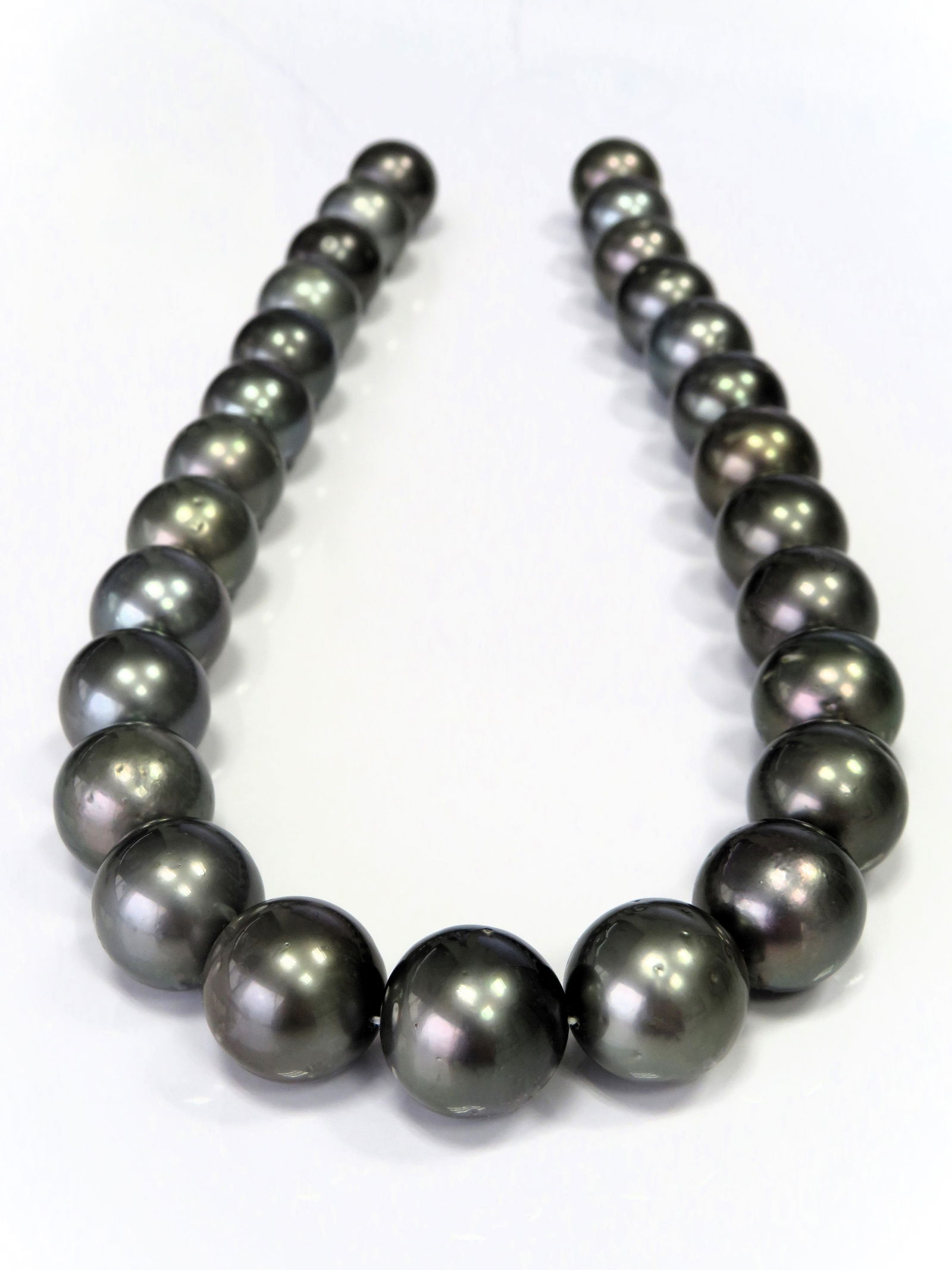 15-17mm Round Dark Tahitian Pearl Necklace Strand (1 of 3)