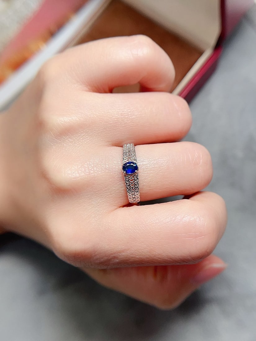 18K Gold Natural Sapphire Ring - 5