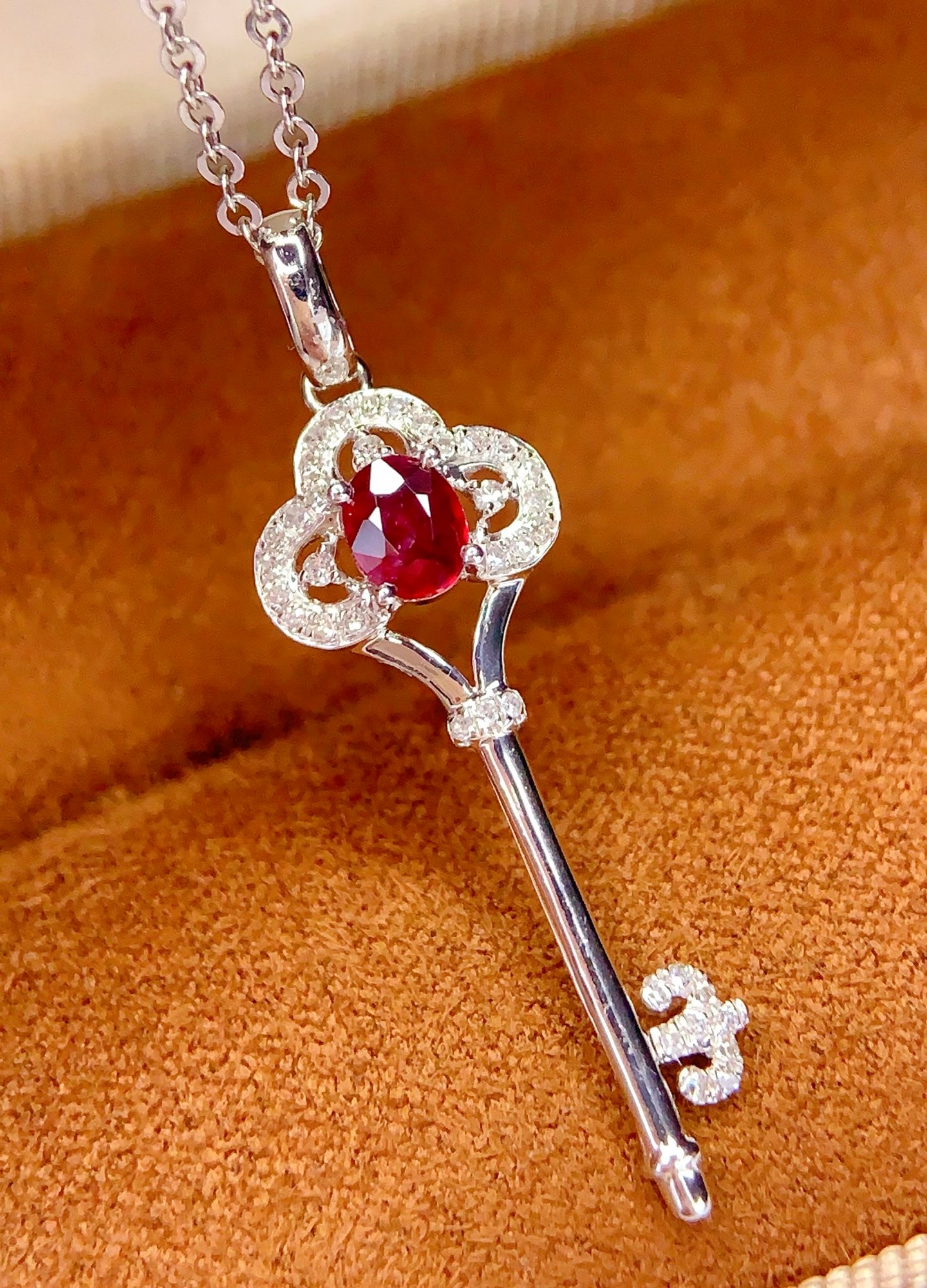 18k Natural Ruby Pendant - 2