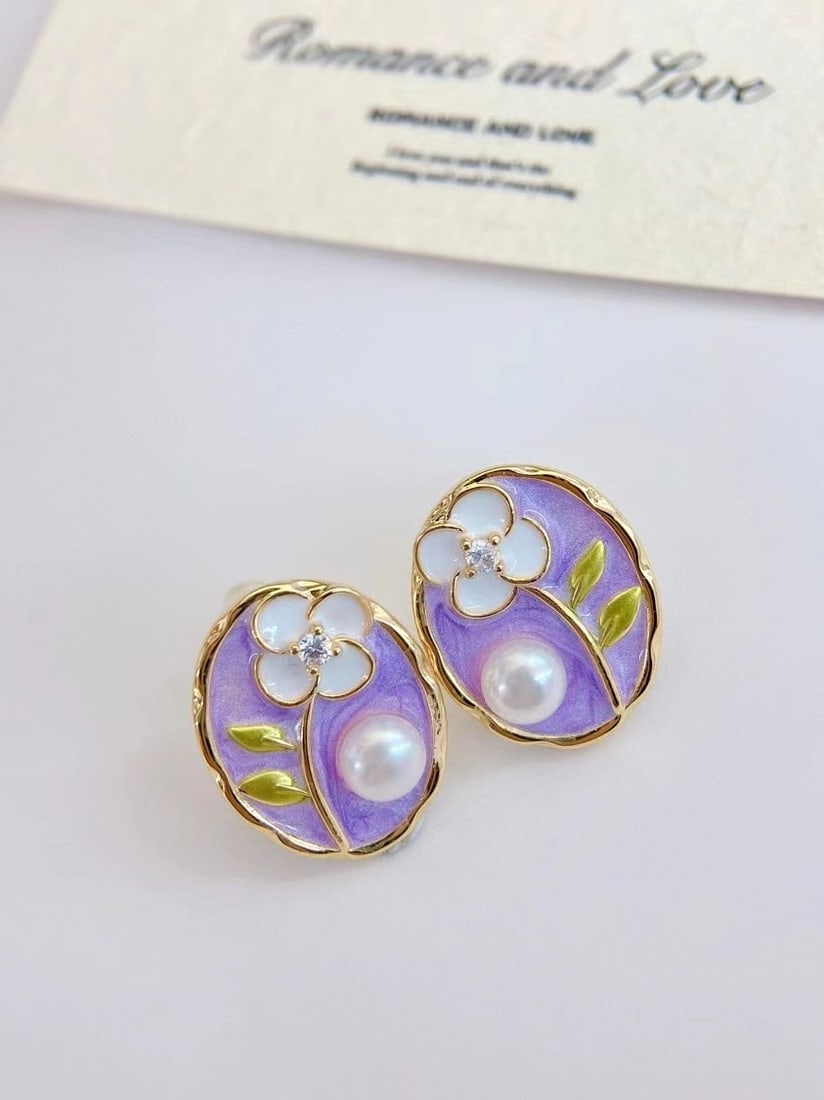 Natural freshwater pearl earrings - 4