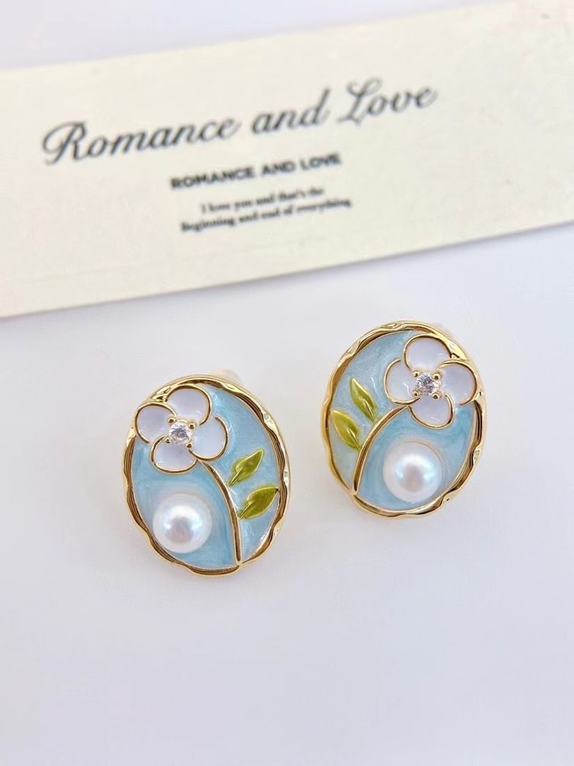 Natural freshwater pearl earrings - 5