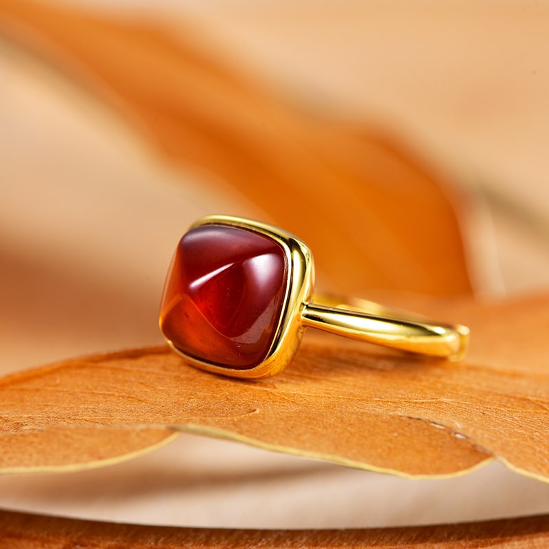 Sterling silver garnet sugar tower ring - 3