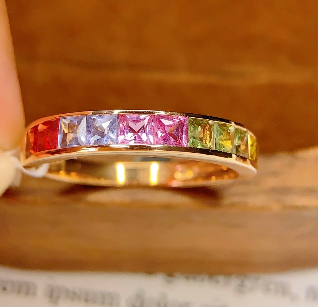 18k Natural Blue Sapphire Ring - 2