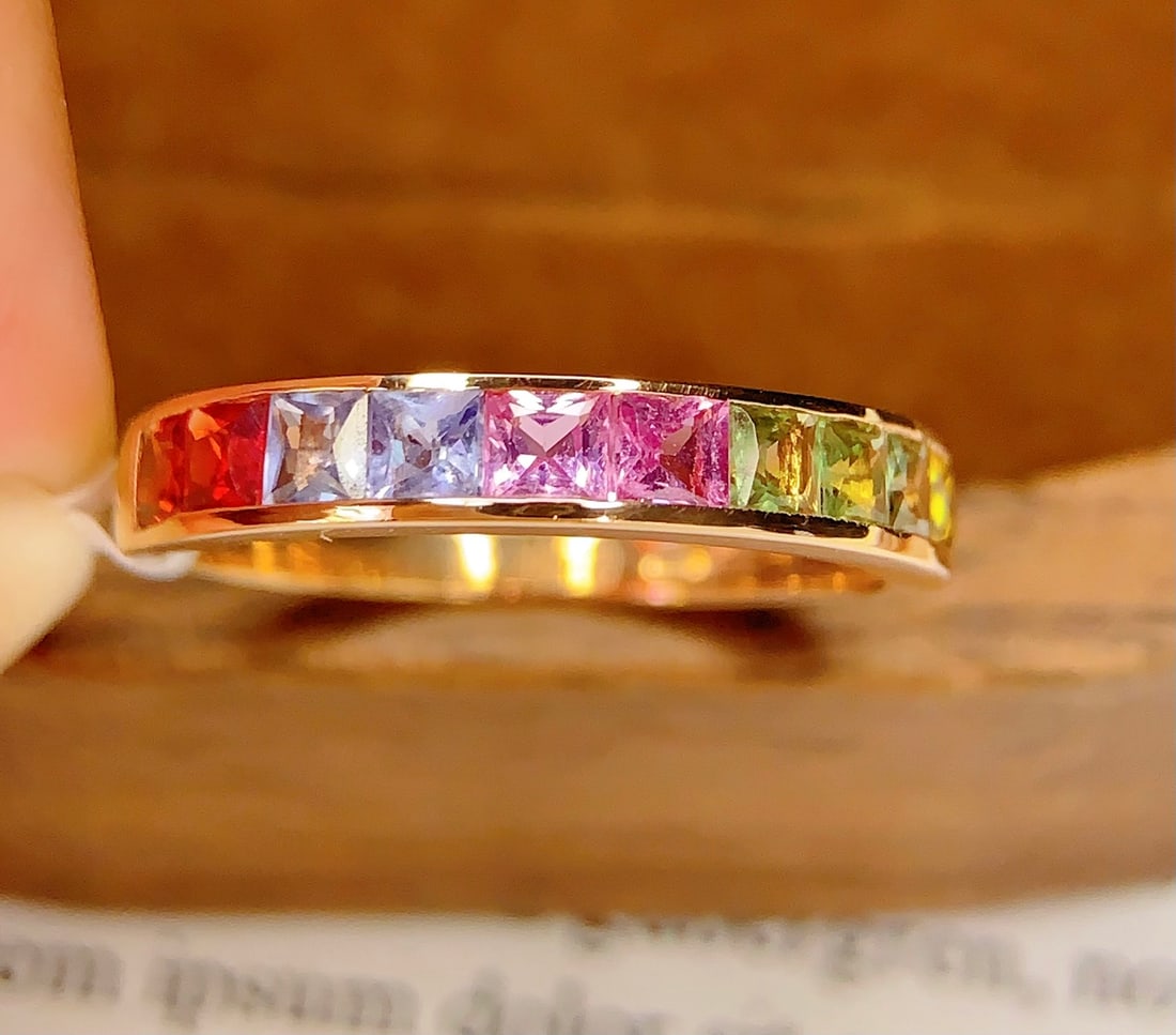 18k Natural Blue Sapphire Ring - 4