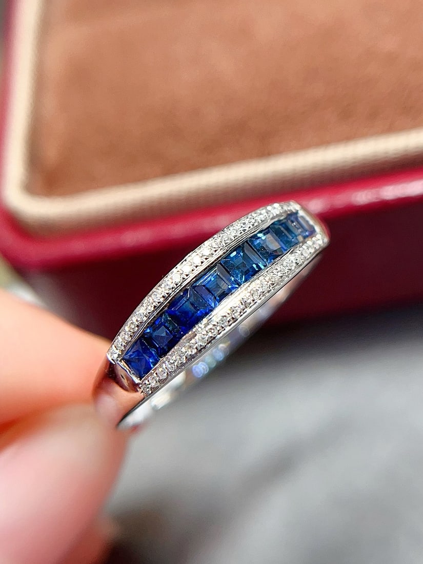 18K gold natural sapphire ring - 3