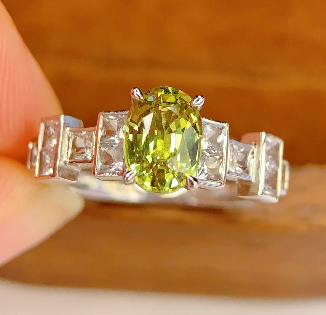 PT950 natural sapphire ring - 2