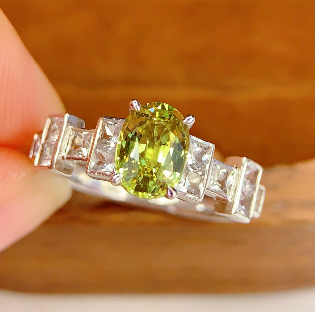 PT950 natural sapphire ring - 3