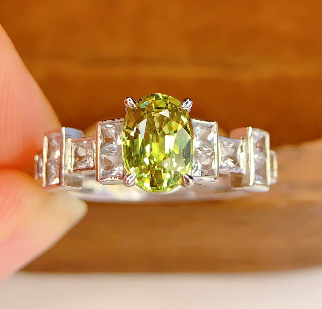 PT950 natural sapphire ring - 4