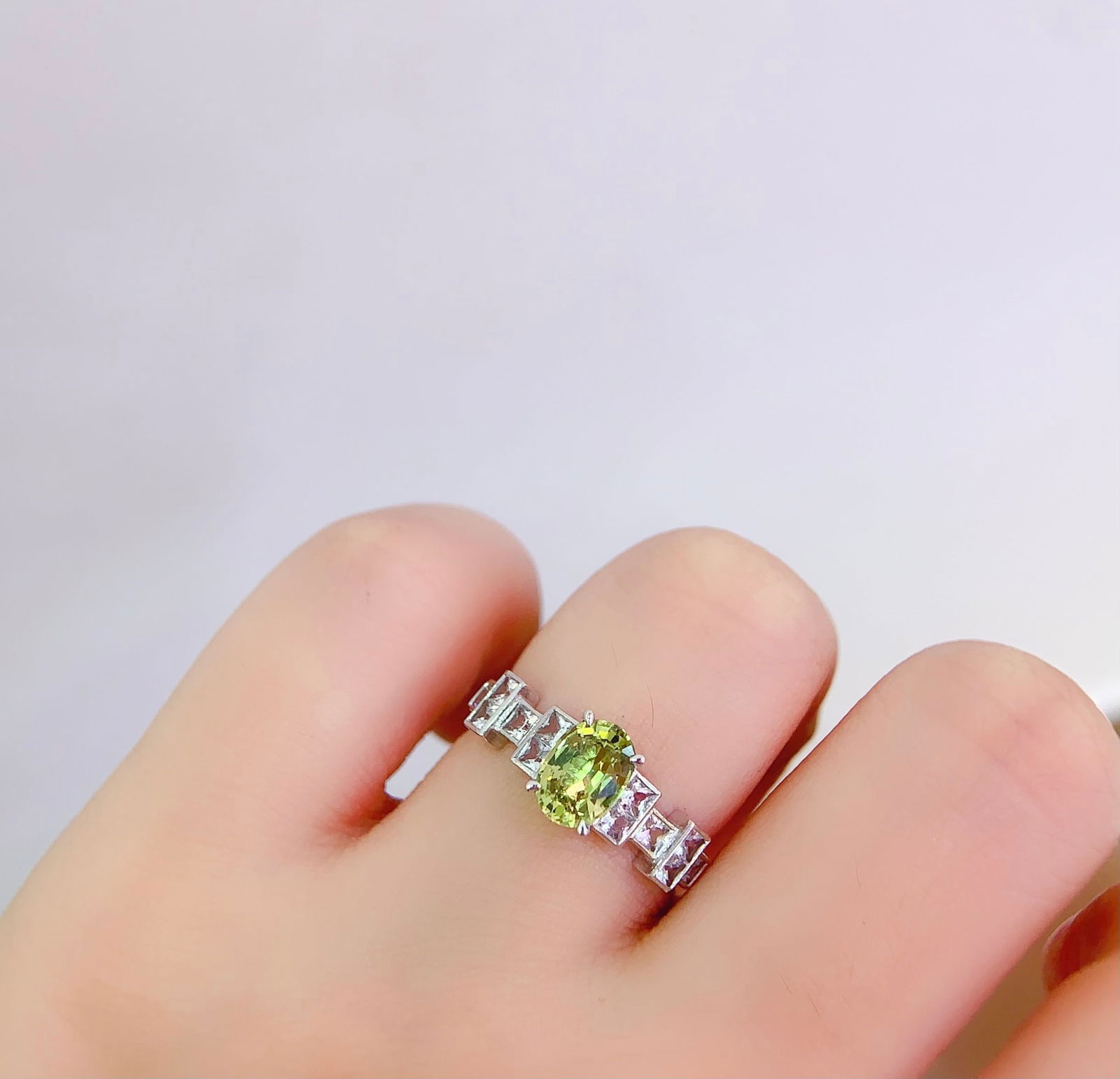 PT950 natural sapphire ring - 6