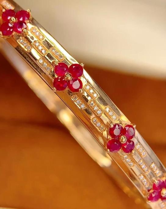 18k Natural Ruby Bracelet - 2