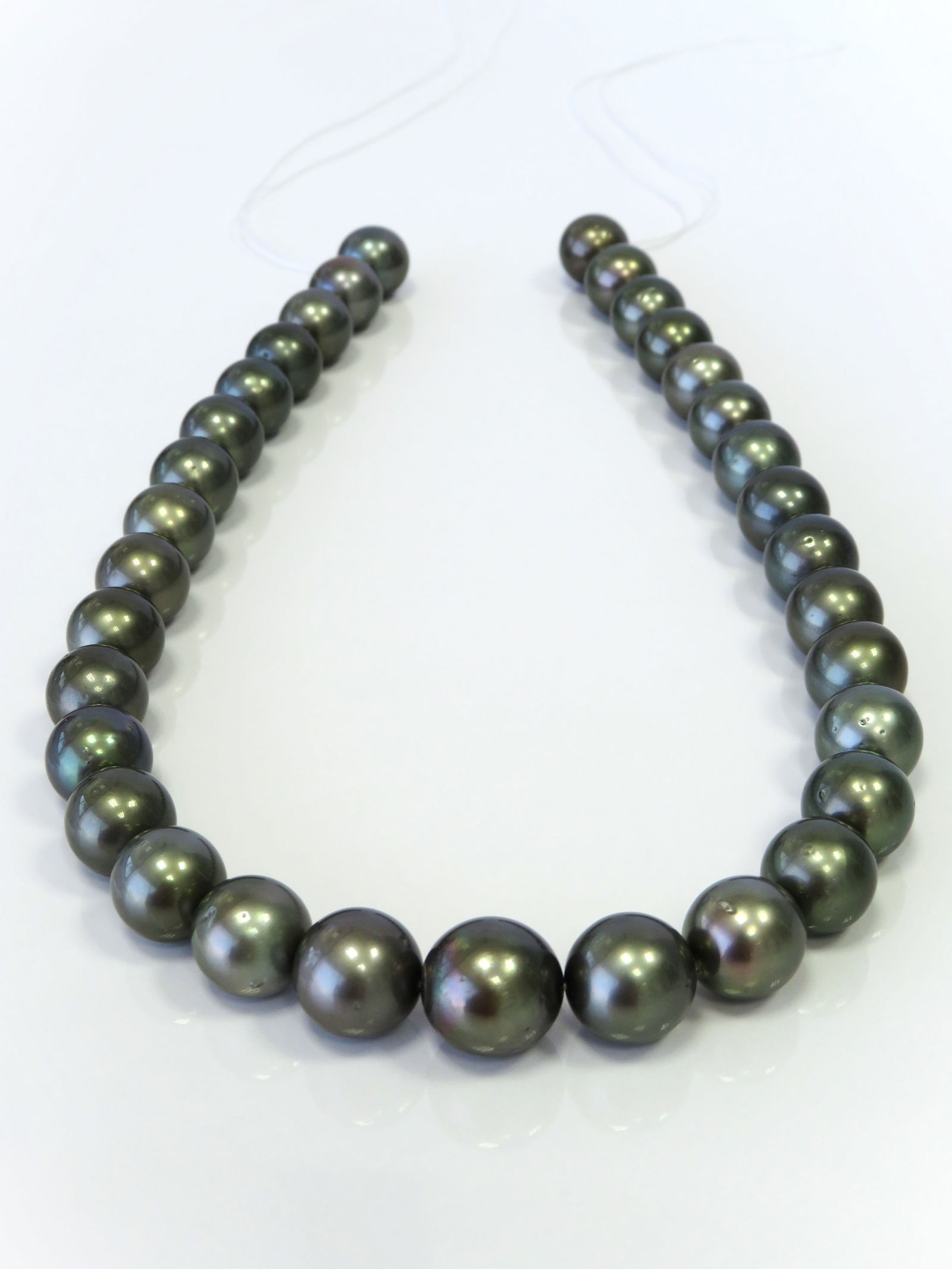 12-14mm Round Medium Dark Tahitian Pearl Necklace Strand (1 of 3)