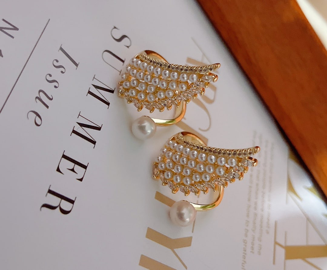 6-7mm natural pearl feather ring - 2