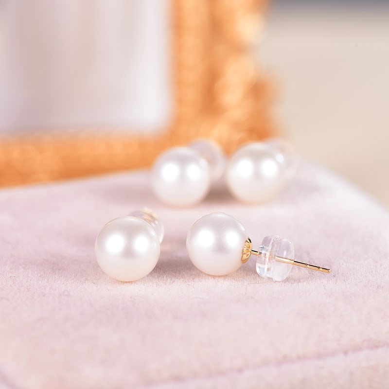 18K Freshwater Pearl Bubble Pearl Earrings - 4