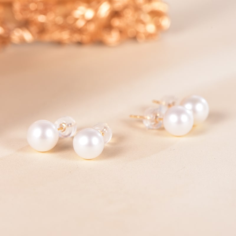18K Freshwater Pearl Bubble Pearl Earrings - 6