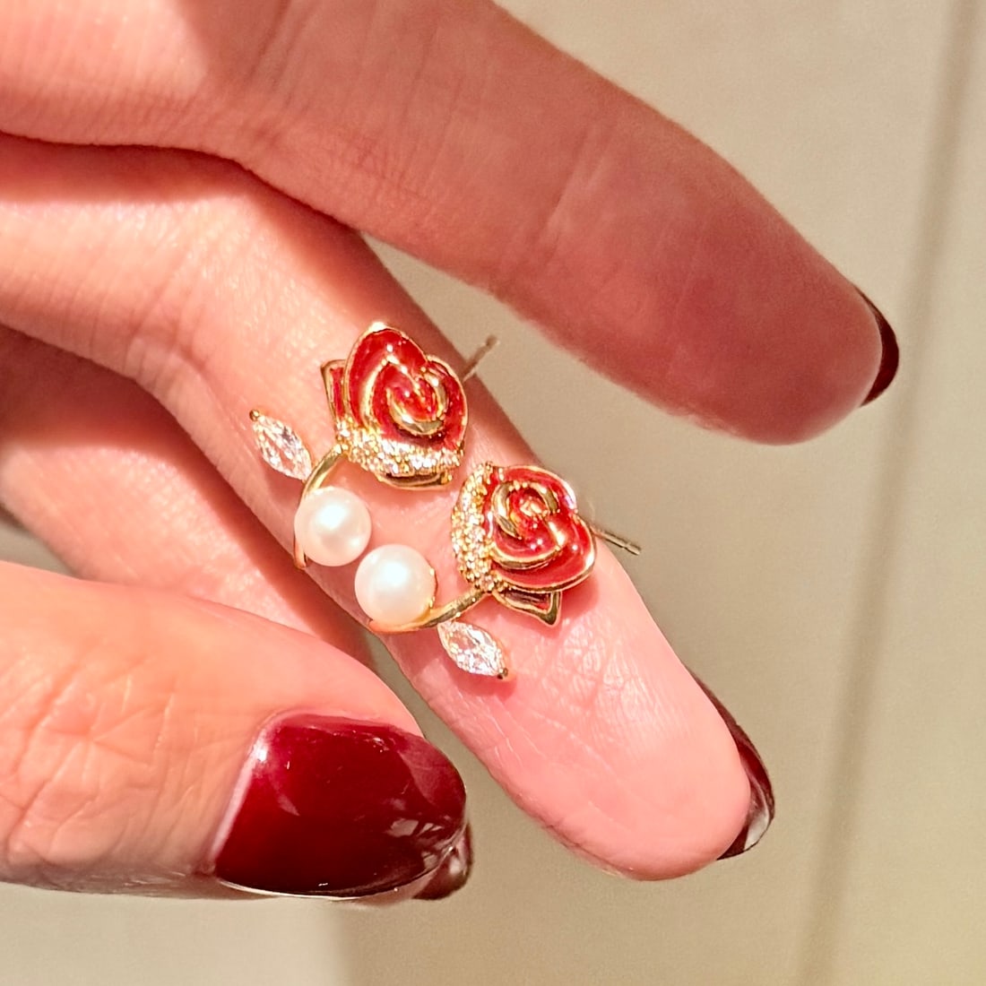 14k gold drip glaze technique, 4-5mm natural high-quality freshwater pearl earrings - 3