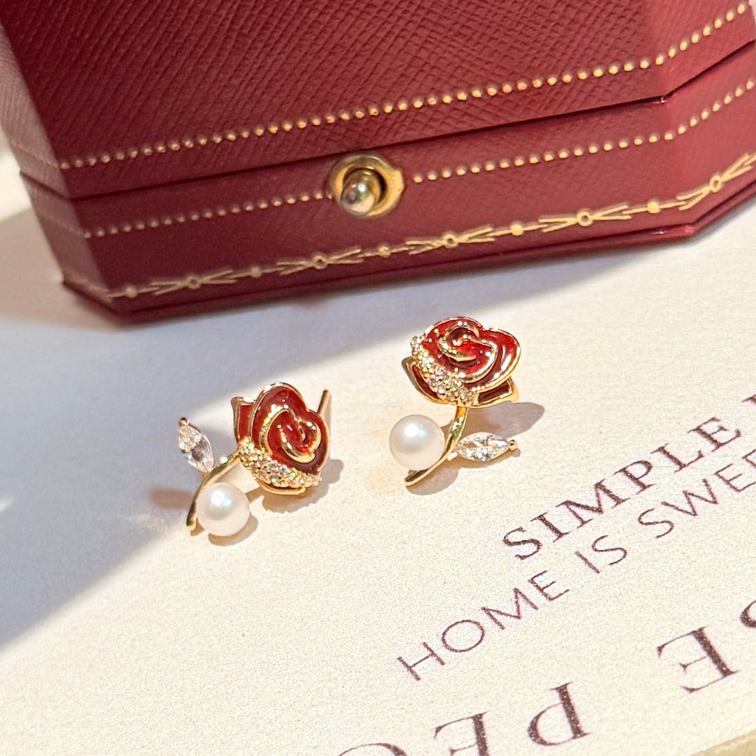 14k gold drip glaze technique, 4-5mm natural high-quality freshwater pearl earrings - 4