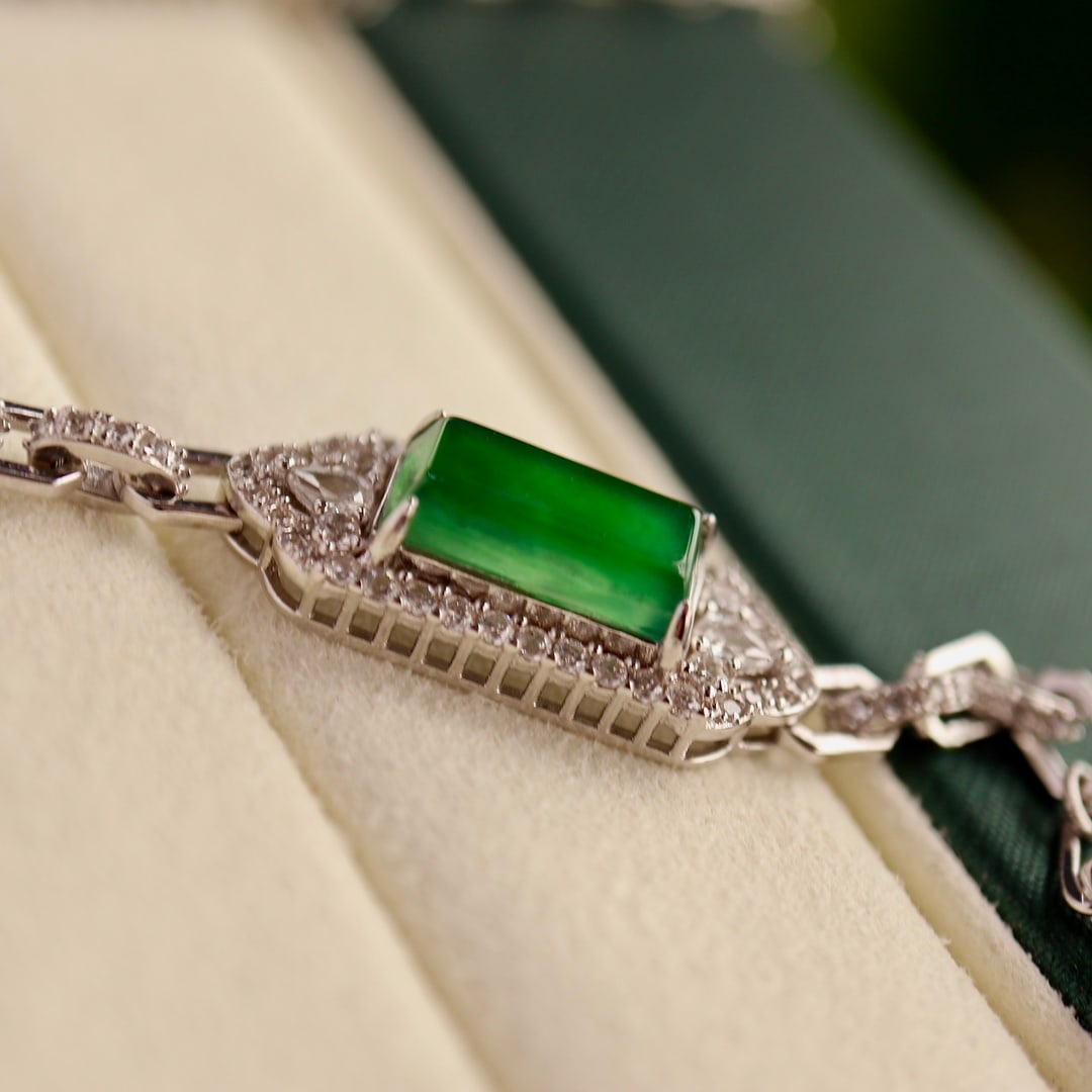 Natural jadeite bracelet, approximately 11mm. - 2