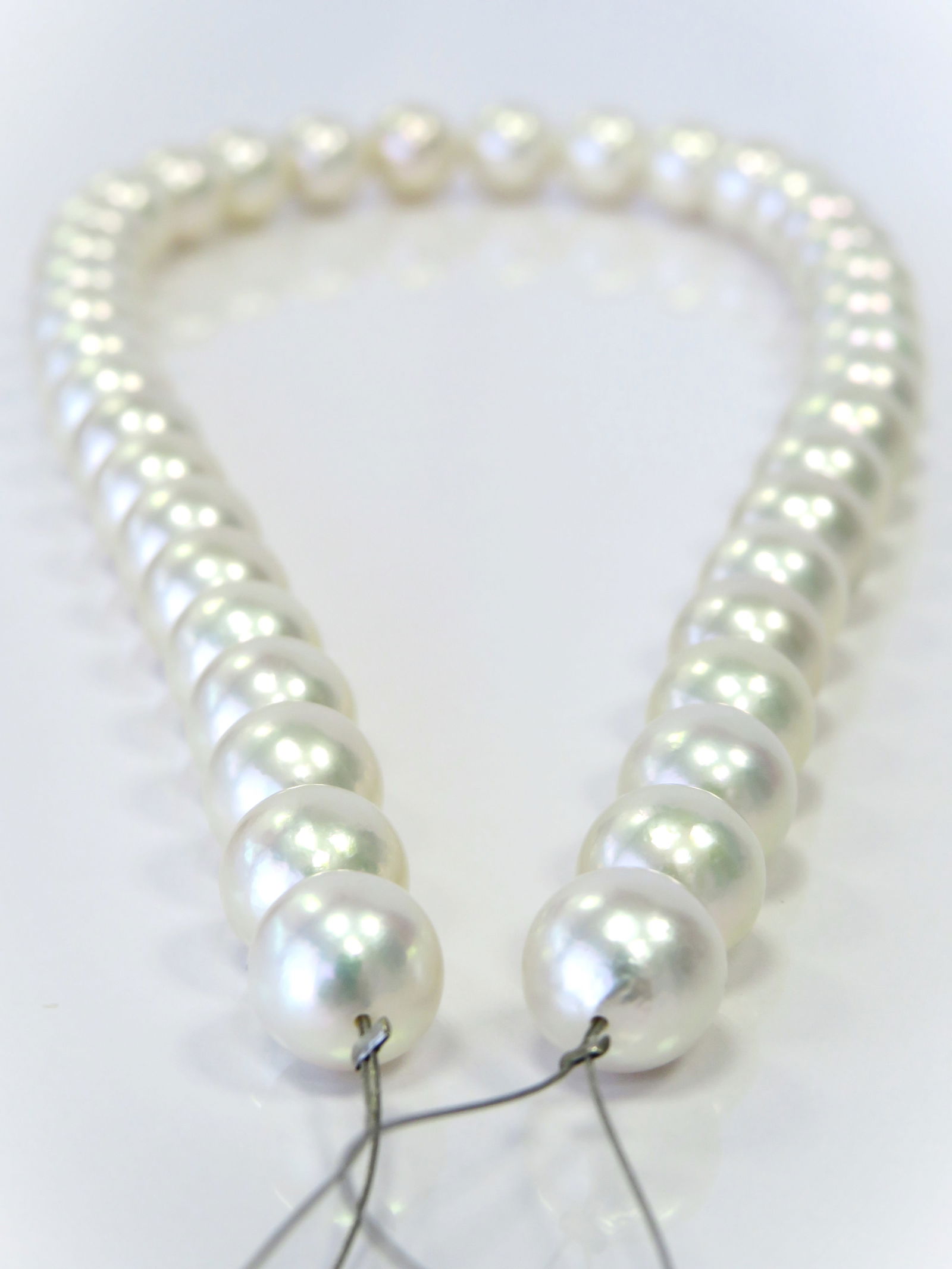 10-10.5mm Round White Akoya Necklace Strand (Extremely Rare Big Size) - 2