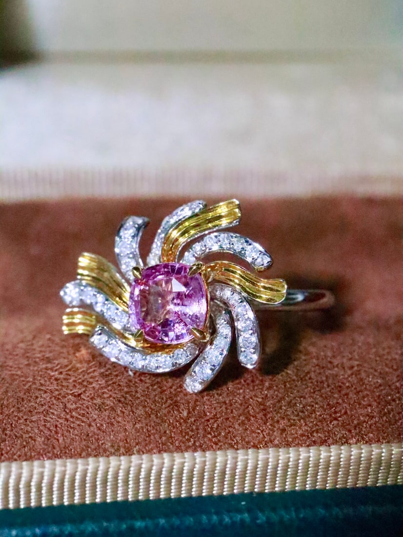 18K gold natural Paraiba tourmaline ring - 2