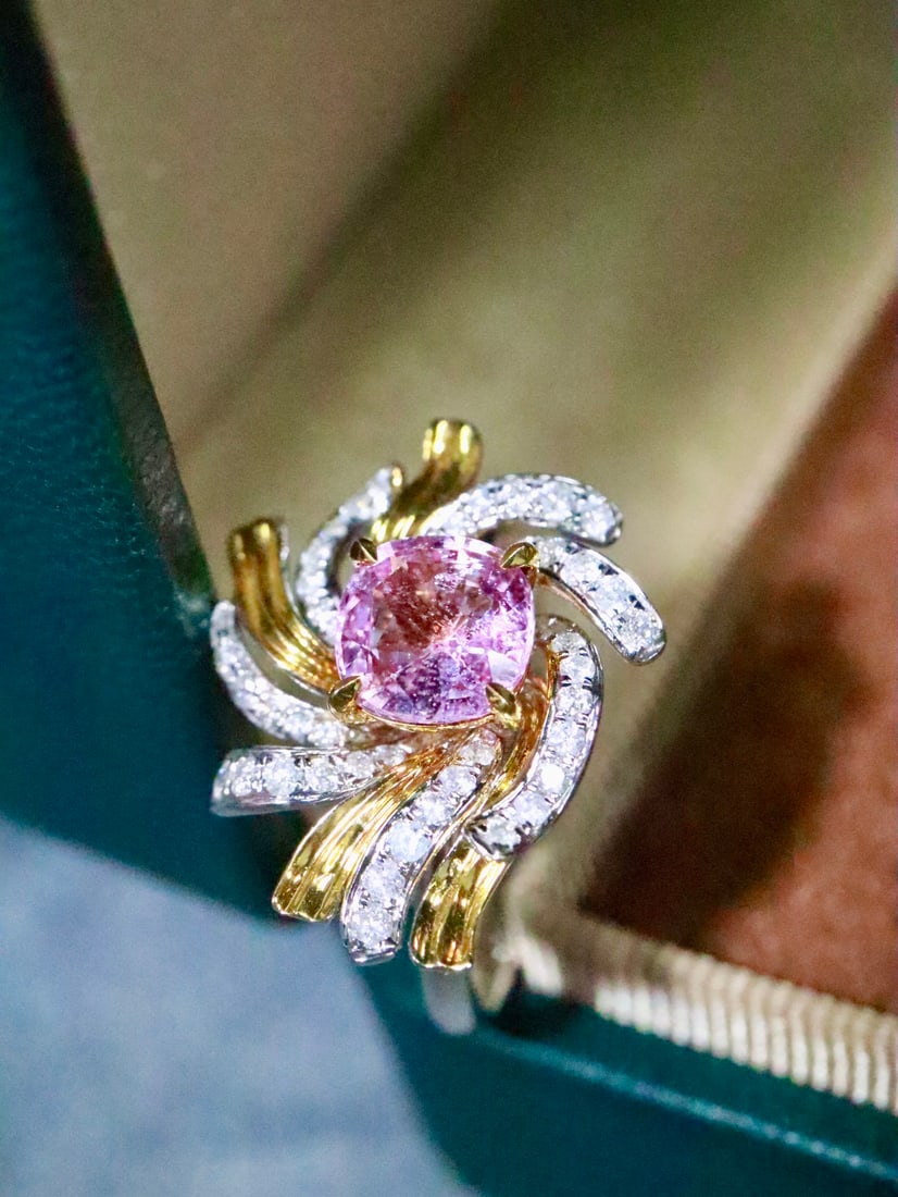 18K gold natural Paraiba tourmaline ring - 3