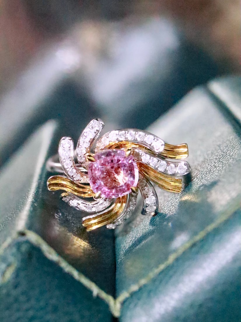 18K gold natural Paraiba tourmaline ring - 4