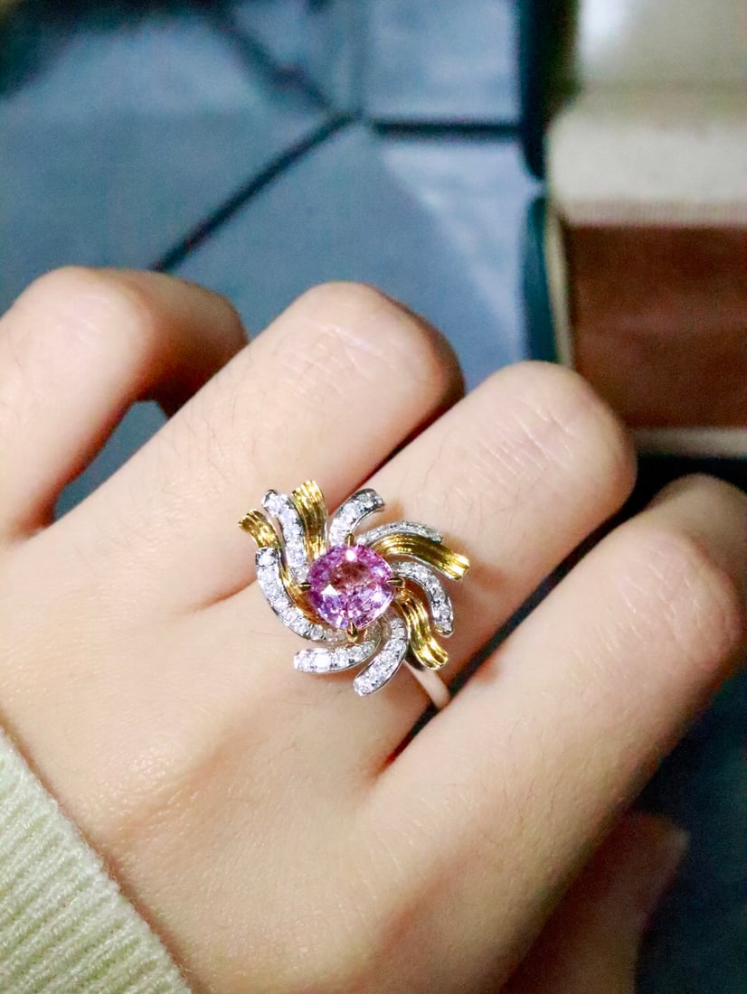 18K gold natural Paraiba tourmaline ring - 6