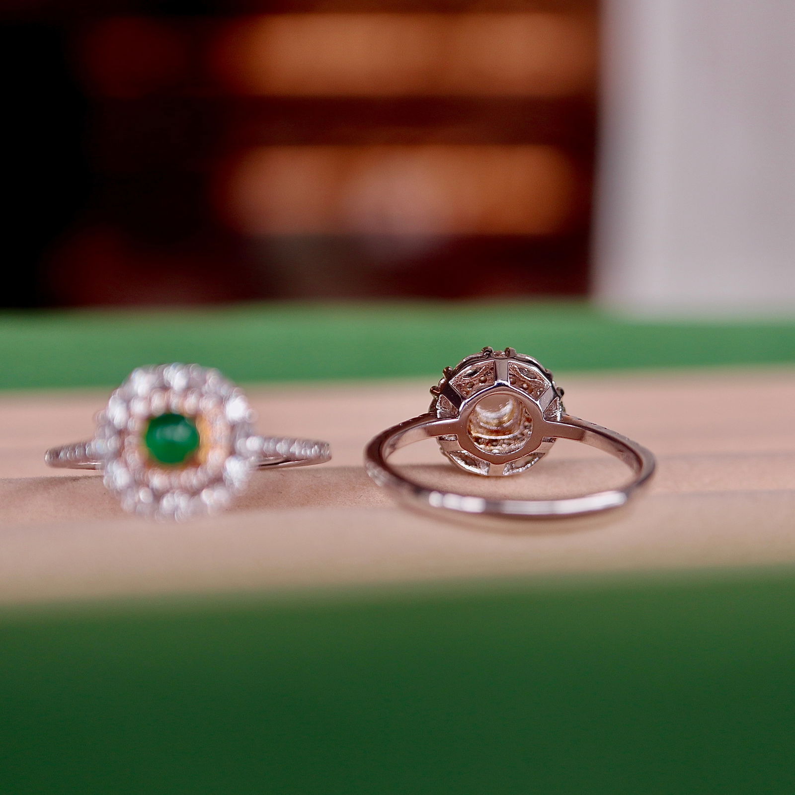 Silver-inlaid natural jade ring - 3