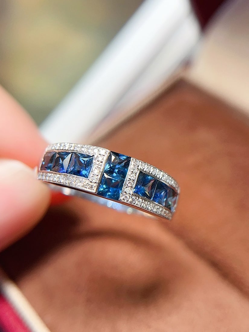 18K gold natural sapphire ring - 3