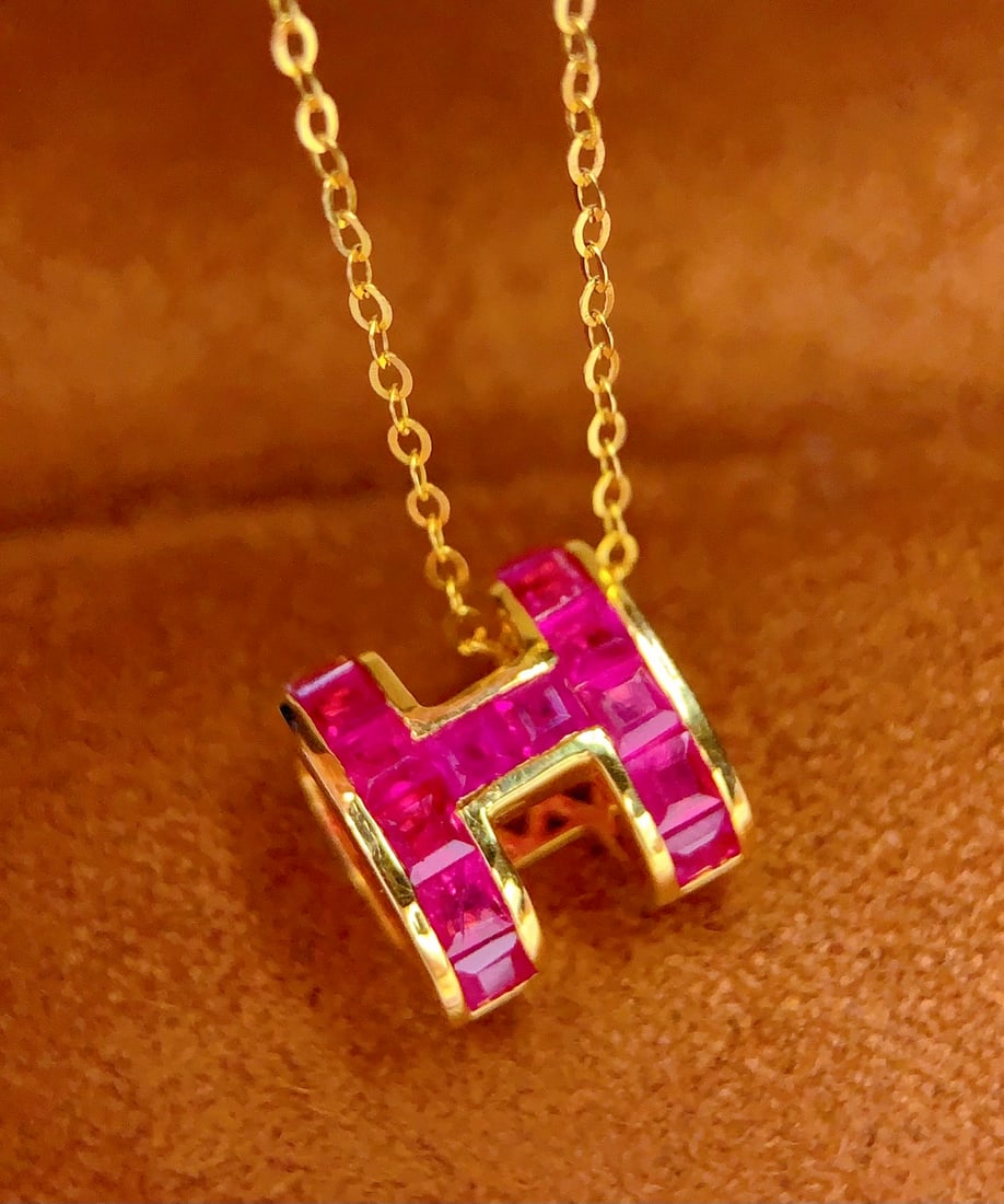 18k Natural Ruby Collar Necklace - 2