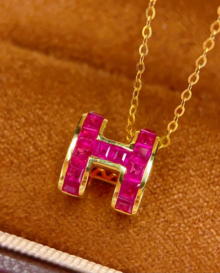 18k Natural Ruby Collar Necklace - 4