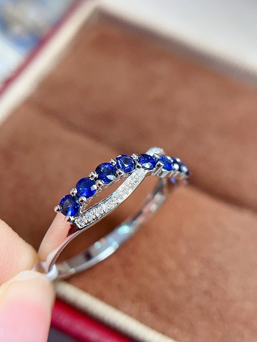 18K gold natural sapphire ring - 2