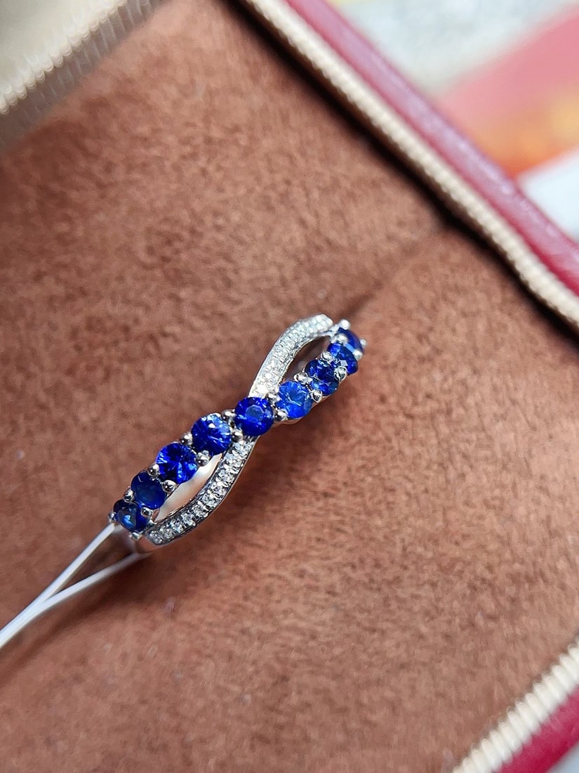 18K gold natural sapphire ring - 3