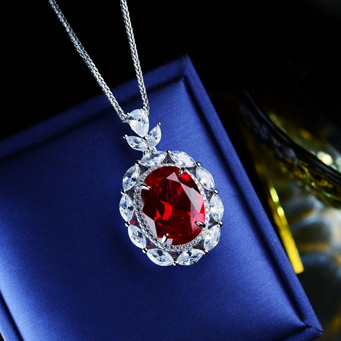 Sterling silver fine inlay, paired with a Chopin chain pendant - 3