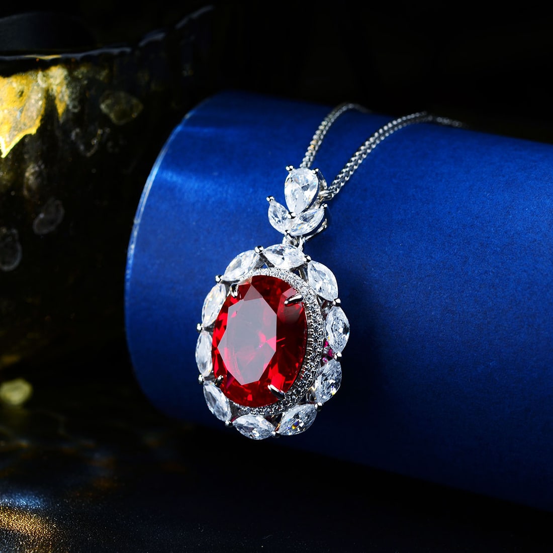 Sterling silver fine inlay, paired with a Chopin chain pendant - 4