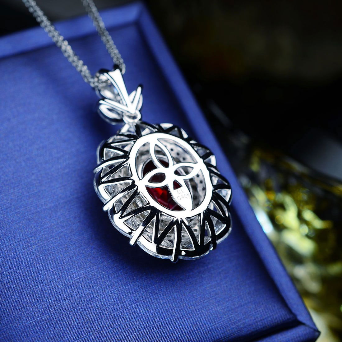 Sterling silver fine inlay, paired with a Chopin chain pendant - 6