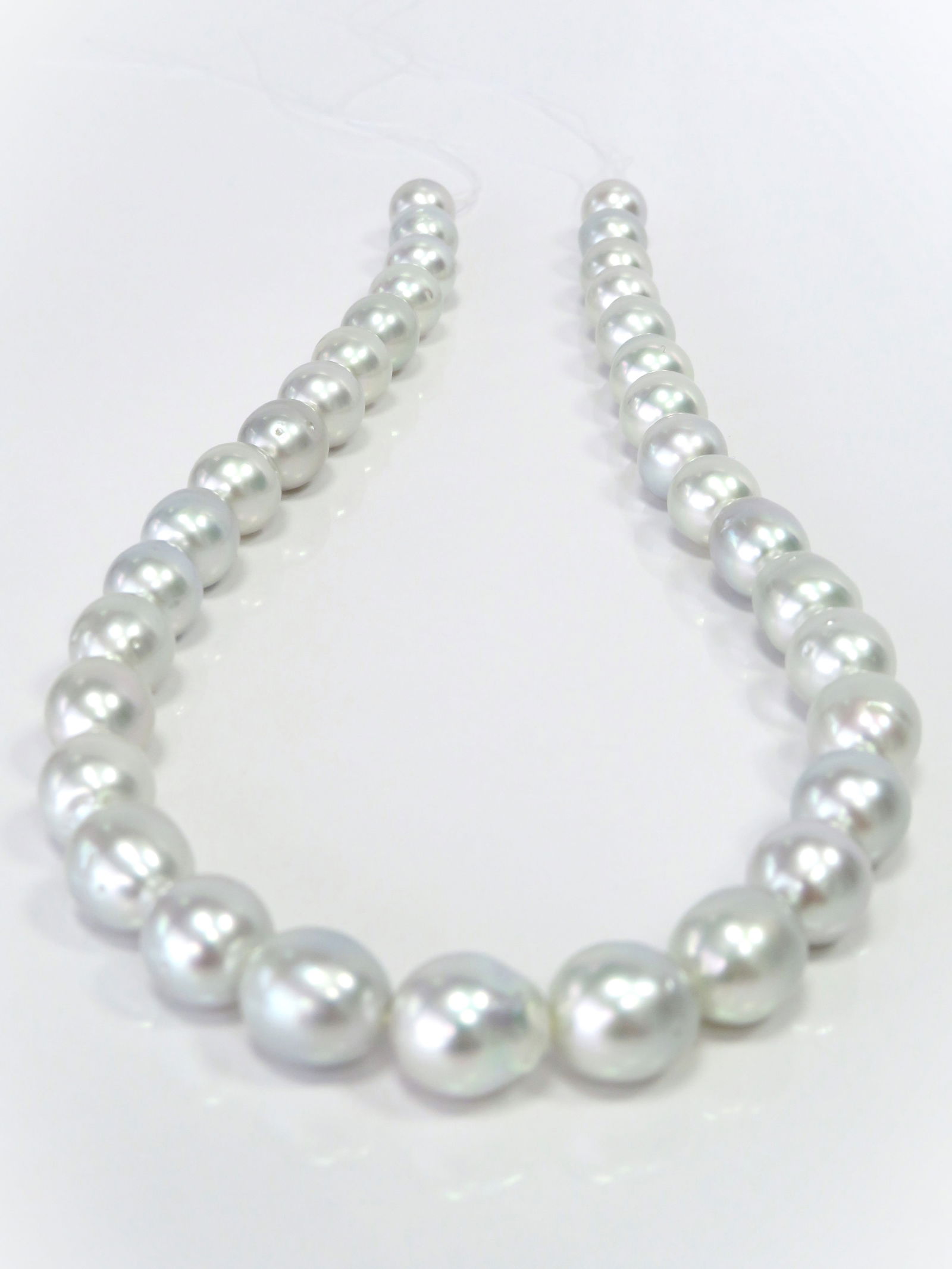 10-12mm Drop/Oval White South Sea Pearl Necklace Strand (1 of 3)
