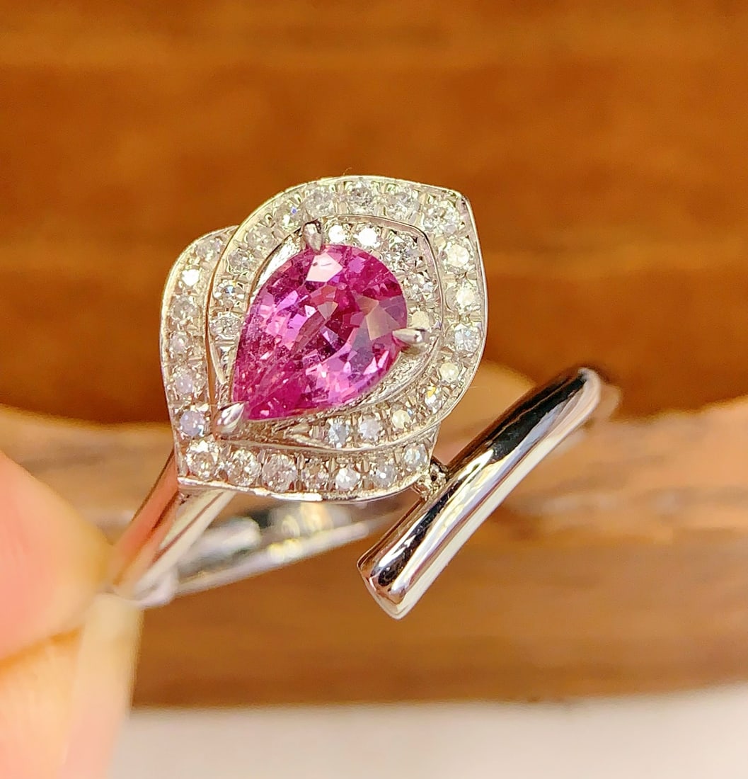 PT950 natural sapphire ring - 2