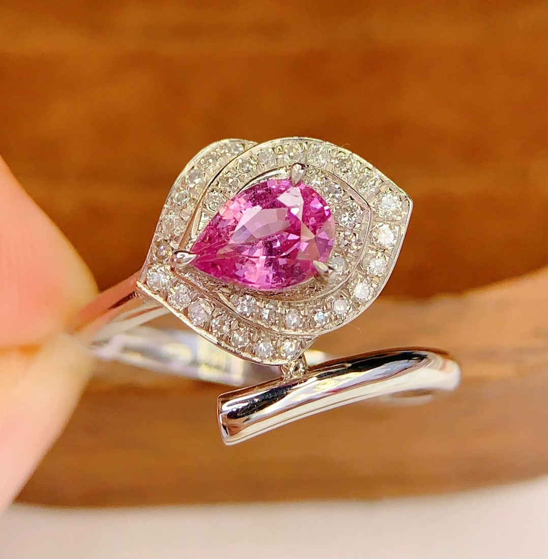 PT950 natural sapphire ring - 5