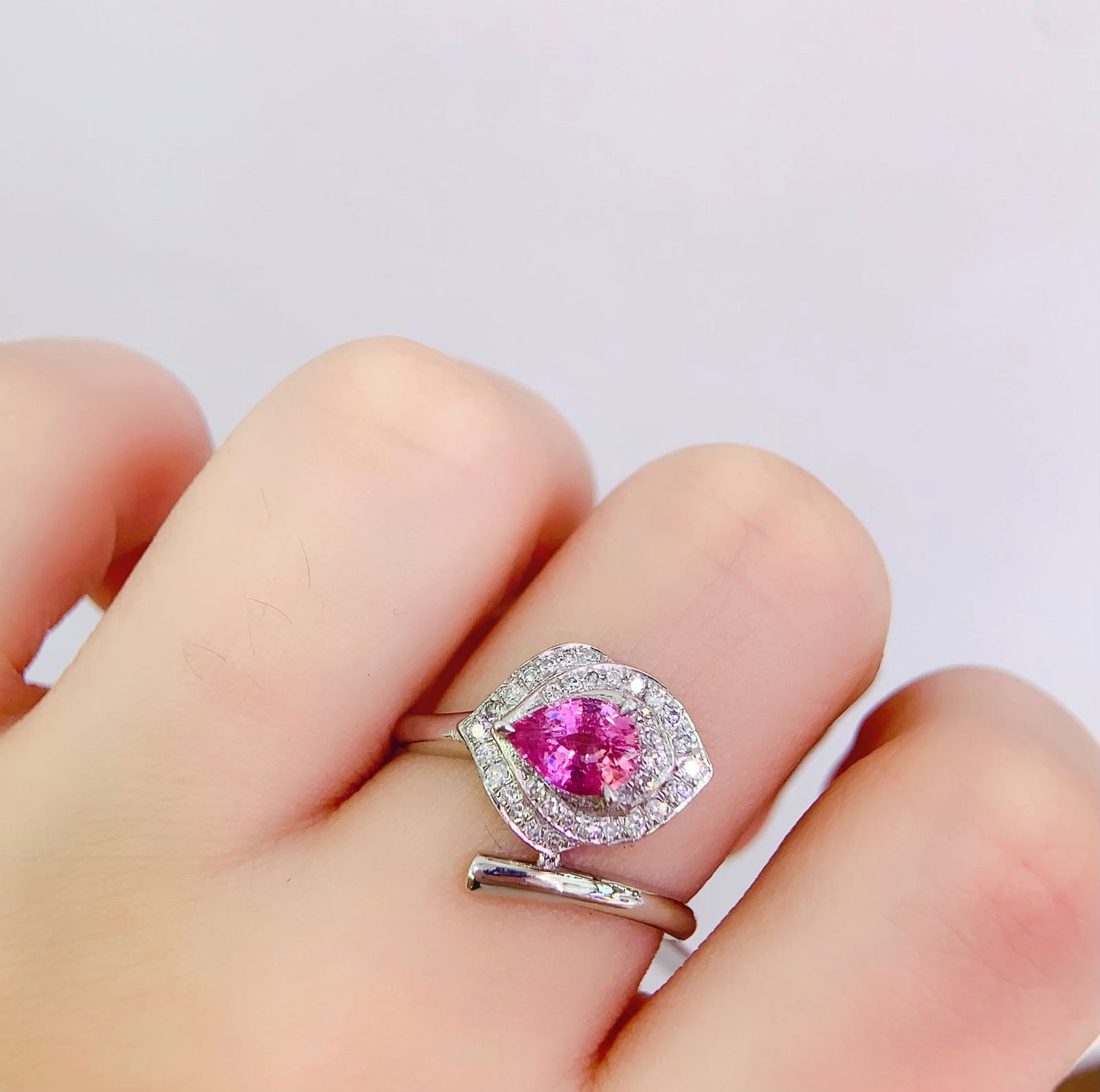 PT950 natural sapphire ring - 6