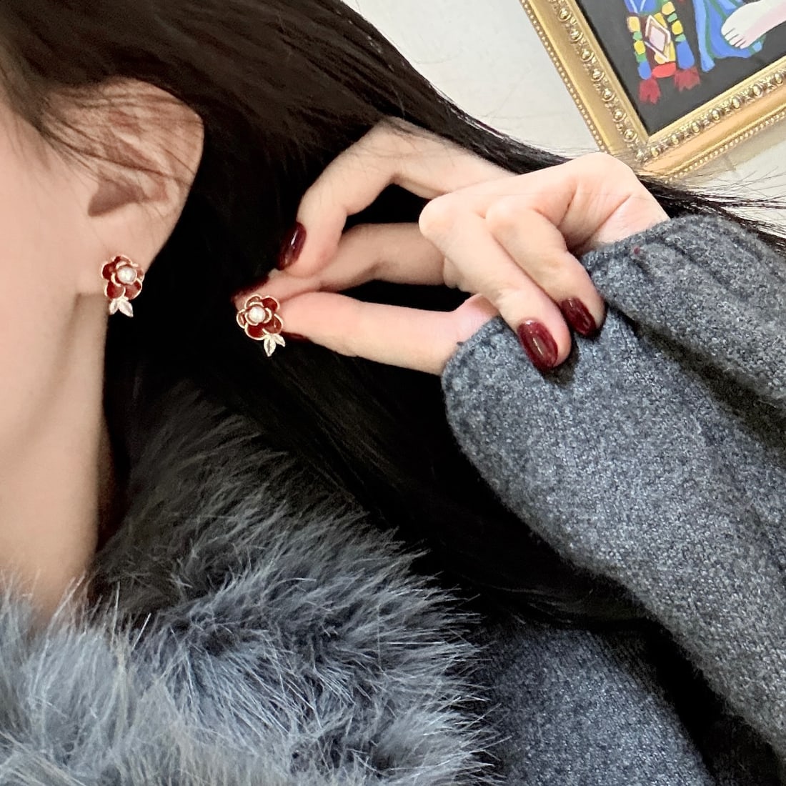 Natural pearl earrings - 5