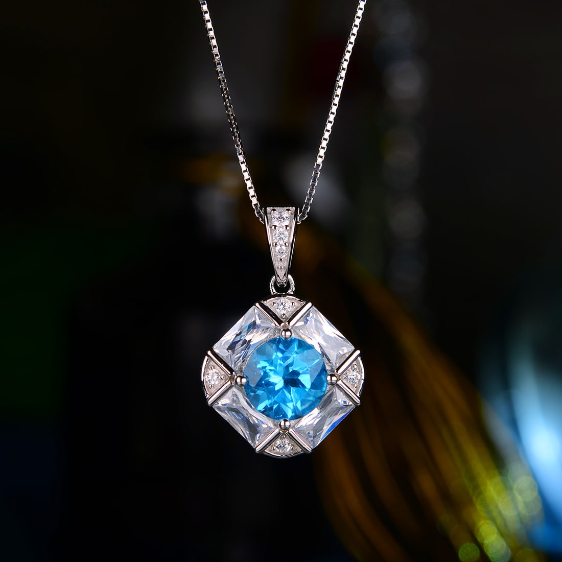 925 Silver Topaz Necklace - 2