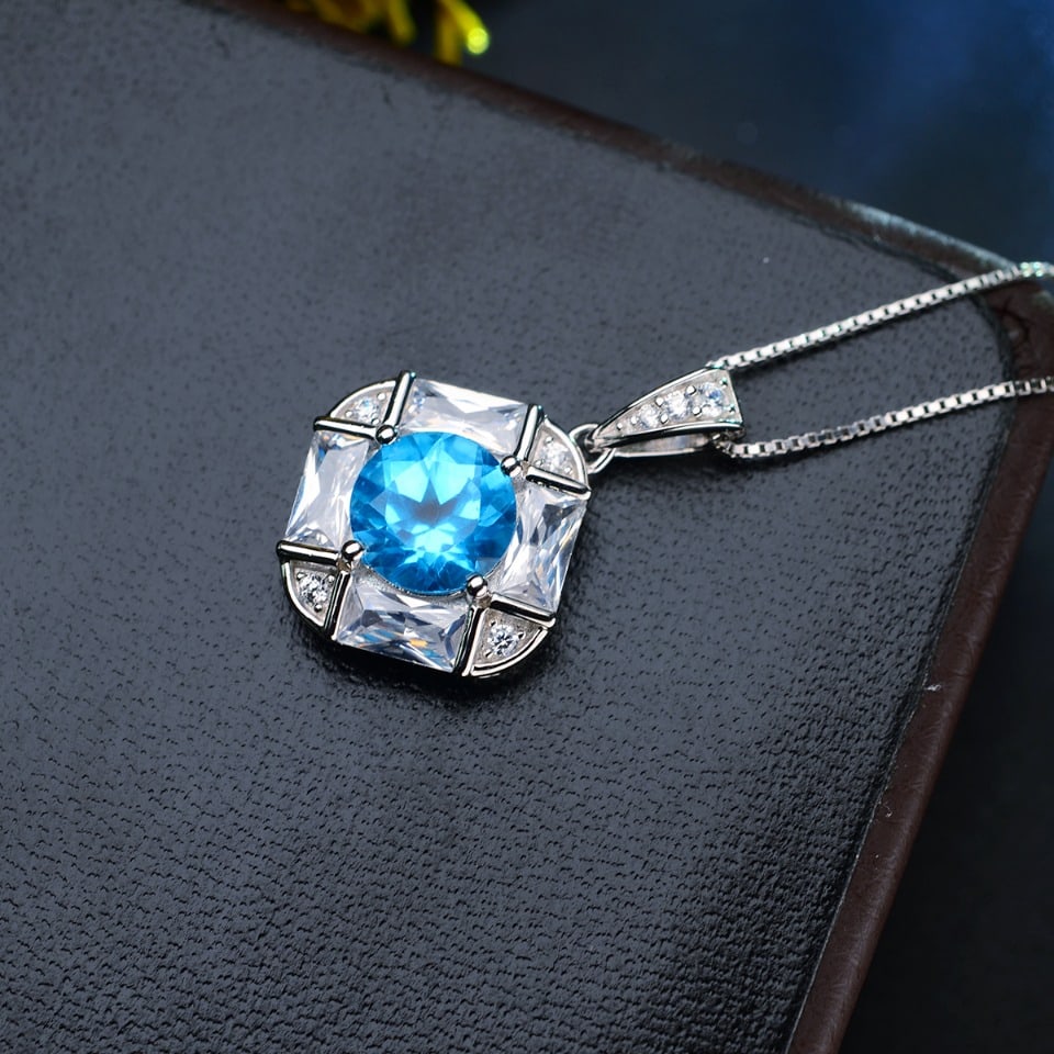 925 Silver Topaz Necklace - 5