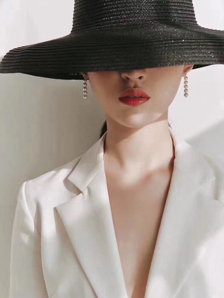 18k gold set with natural white pearl earrings - 5