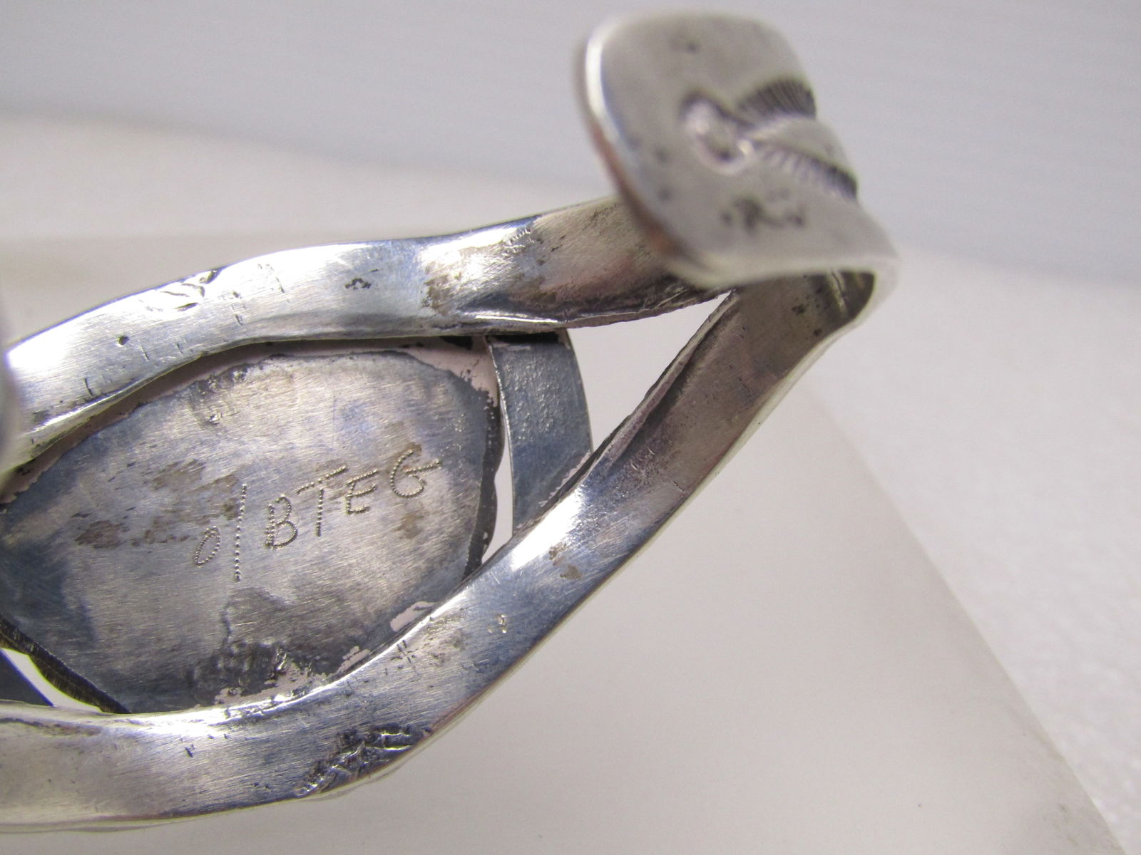 Vintage Sterling Turquoise Navajo/Southwestern Cuff Bracelet, 6", 1960's-1980's - 5